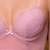 Bustino con coppe imbottite e ferretto - ROSA - 7851