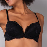 Reggiseno con coppe imbottite e ferretto - NERO - 7852