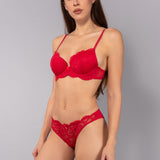 Reggiseno con coppe imbottite e ferretto - ROSSO - 7852