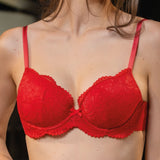 Reggiseno con coppe imbottite e ferretto - ROSSO - 7852