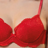 Reggiseno con coppe imbottite e ferretto - ROSSO - 7852