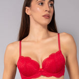 Reggiseno con coppe imbottite e ferretto - ROSSO - 7852
