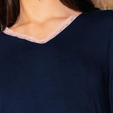 Pigiama scollo a V - BLUE - 7 - BLUE - LI12