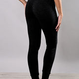 Leggings sportivo con polsino - NERO - LG01