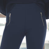 Leggings termici donna blu con interno in orsetto - BLU - LG06