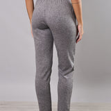 Pantalone donna elasticizzato morbido a costine con tasche - GRIGIO MELANGE - LG22
