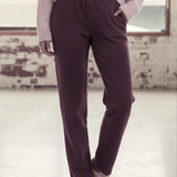 Pantalone donna elasticizzato a sigaretta con tasche e interno in micropile - MOSTO - LG26