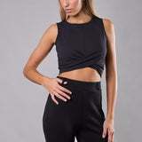 Pantalone donna elasticizzato morbido a sigaretta - NERO - LG30