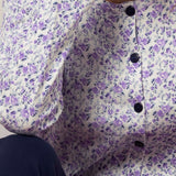 Pigiama donna in caldo cotone con fantasia floreale - BLU - BM14