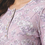 Pigiama donna in caldo cotone con fantasia floreale - LAVANDA - CA15