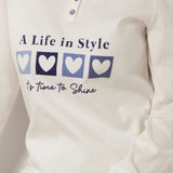 Pigiama donna in caldo cotone con maglia stampata e pantaloni fantasia cuori - AZZURRO - DO16