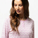 Camicia da notte donna in caldo cotone con fantasia cuori - MALVA - DO26
