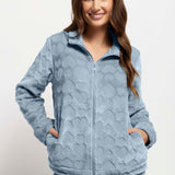 Tuta donna in coral con zip - AZZURRO - OF44