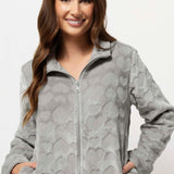 Tuta donna in coral con zip - GRIGIO - OF44