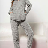 Tuta donna in coral con zip - GRIGIO - OF44