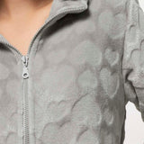 Tuta donna in coral con zip - GRIGIO - OF44