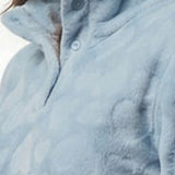 Pigiama donna in Coral con collo alto - AZZURRO - OF45