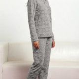 Pigiama donna in Coral con collo alto - GRIGIO - OF45