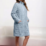 Vestaglia donna in Coral con zip - AZZURRO - OF71