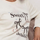 Pigiama donna in caldo cotone con fantasia fiocchi - MOKA - PA12