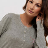 Pigiama donna in caldo cotone con fantasia floreale - ROSA - PA15