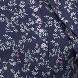 Pigiama donna in caldo cotone blu con fantasia floreale - BLU - RA16