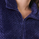 Vestaglia donna in Coral con zip e collo alto - BLU - RS71
