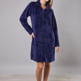 Vestaglia donna in Coral con zip e collo alto - BLU - RS71