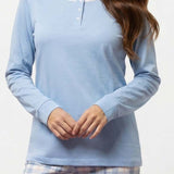 Pigiama donna in caldo cotone azzurro con pantaloni a quadri - AZZURRO - TA16