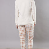 Tuta donna in Coral con pantaloni check - NOCCIOLA - TI45