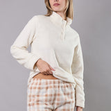 Tuta donna in Coral con pantaloni check - NOCCIOLA - TI45