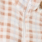 Vestaglia donna in Coral con zip e fantasia check - NOCCIOLA - TI71