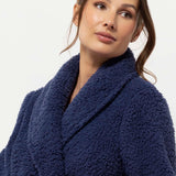 Vestaglia donna in tessuto Orsetto con cintura - BLU - TS72