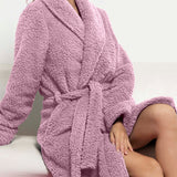 Vestaglia donna in tessuto Orsetto con cintura - MALVA - TS72