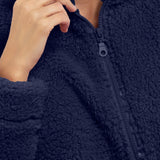 Giacca donna in tessuto Orsetto con zip - BLU - TS80