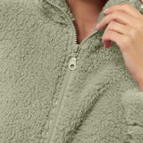 Giacca donna in tessuto Orsetto con zip - SALVIA - TS80