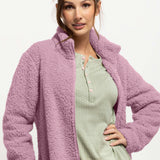 Giacca donna in tessuto Orsetto con zip - MALVA - TS84