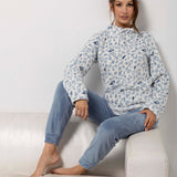 Pigiama donna in Coral con fantasia animalier azzurra - AZZURRO - TX45