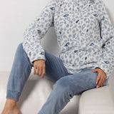 Pigiama donna in Coral con fantasia animalier azzurra - AZZURRO - TX45