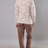 Pigiama donna in Coral con fantasia animalier azzurra - CORDA - TX45