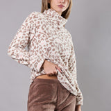 Pigiama donna in Coral con fantasia animalier azzurra - CORDA - TX45