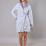 Vestaglia donna in Coral animalier con cintura - AZZURRO - TX77
