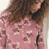 Pigiama donna in caldo cotone con fantasia floreale - MALVA - VI15