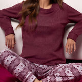 Pigiama donna homewear con stampa romantica - BORDEAUX - ZL12