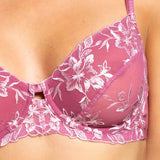 Reggiseno con ferretto in tulle ricamato floreale - MALVA - 8010