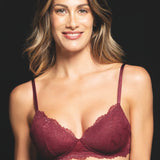 Reggiseno imbottito senza ferretto in pizzo - MELOGRANO - 8036