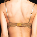 Reggiseno senza ferretto in pizzo floreale - CARAMELLO - 8046