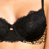 Reggiseno francese con ferretto animalier e pizzo - VARIANTE UNICA - 8050