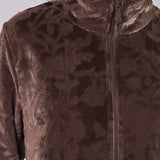 Vestaglia donna in pile coral con zip Verde Veronica - CACAO - CF71