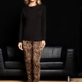 Pigiama donna in viscosa animalier Verde Veronica - VARIANTE UNICA - MA12
